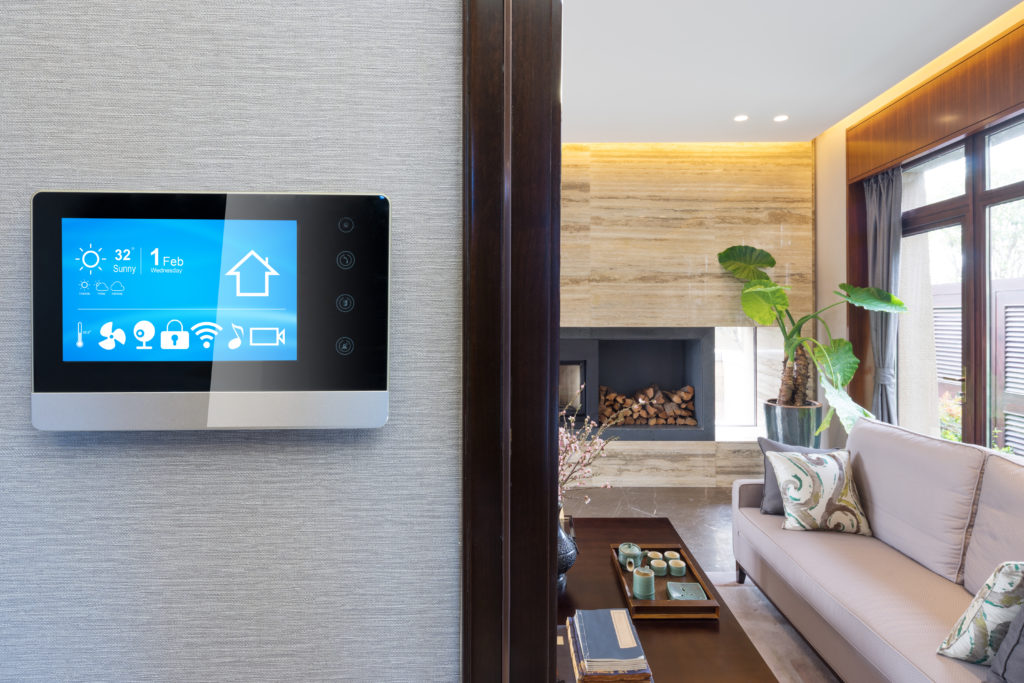 smart screen with smart home and modern living room | best smart lock for vacation rental