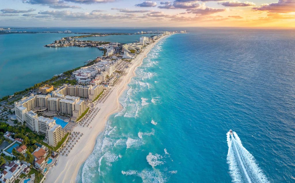 Cancun Resort Strip from above