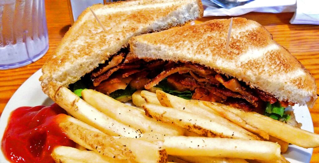 sandwich and fries
