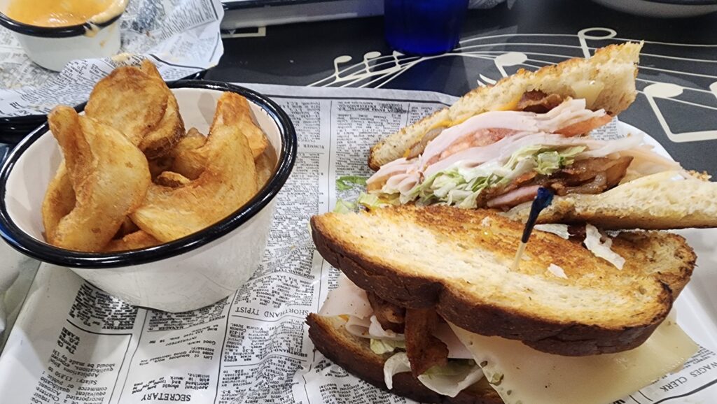 grilled sandwich and chips