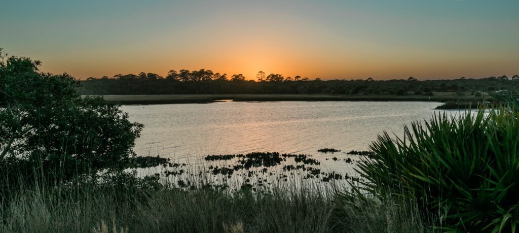 sunset at GTM Research Reserve