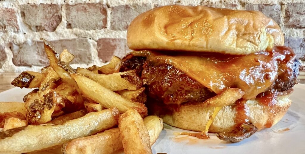 Yo'Mama's burger and fries