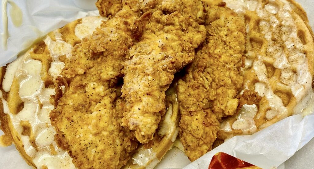 chicken tenders and waffles