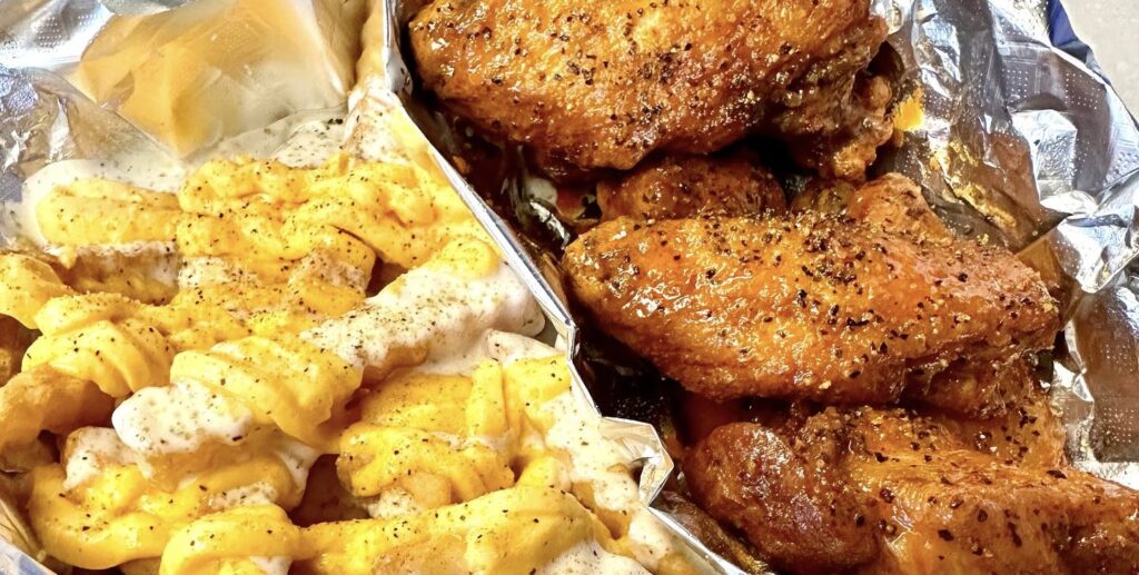 wings with fries
