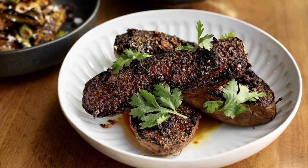 curry-crusted yams