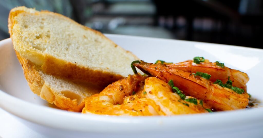 prawns and bread
