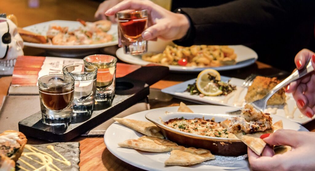 rum flight and meals