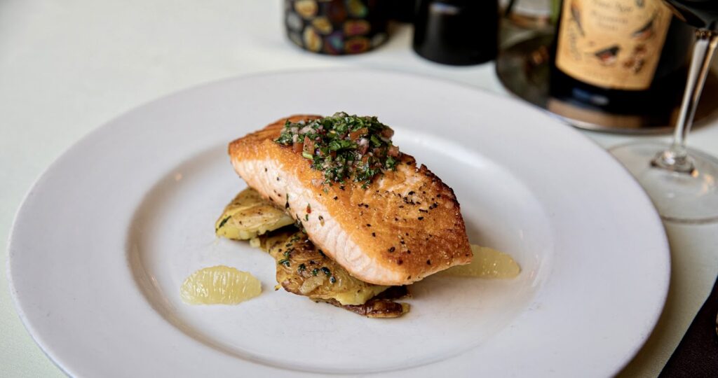 salmon at Halls Chophouse