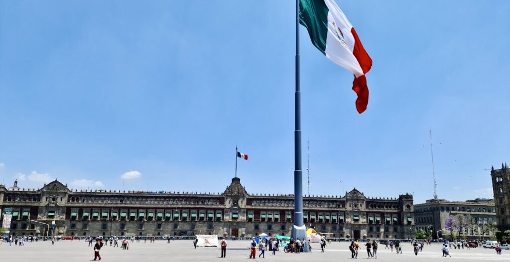 ceremonial Mexican flag