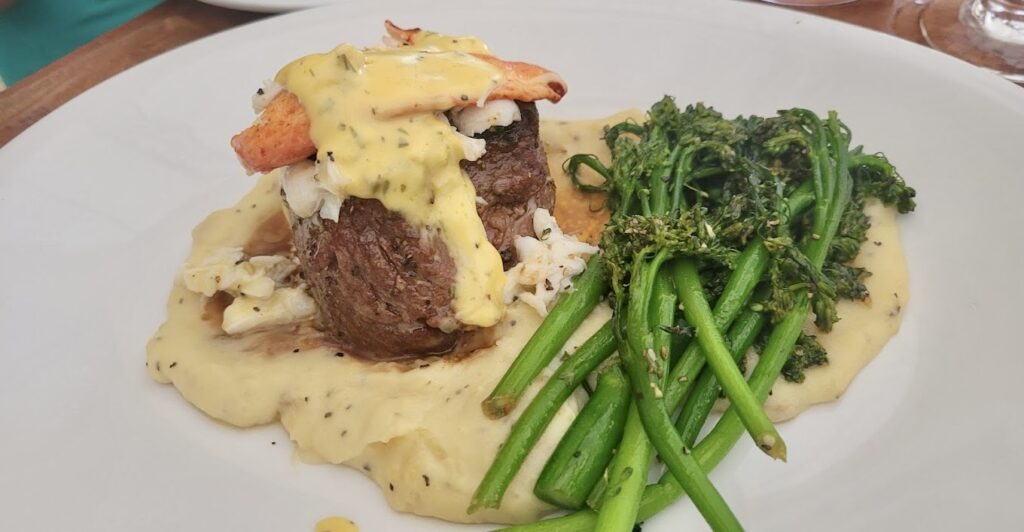 steak with crab
