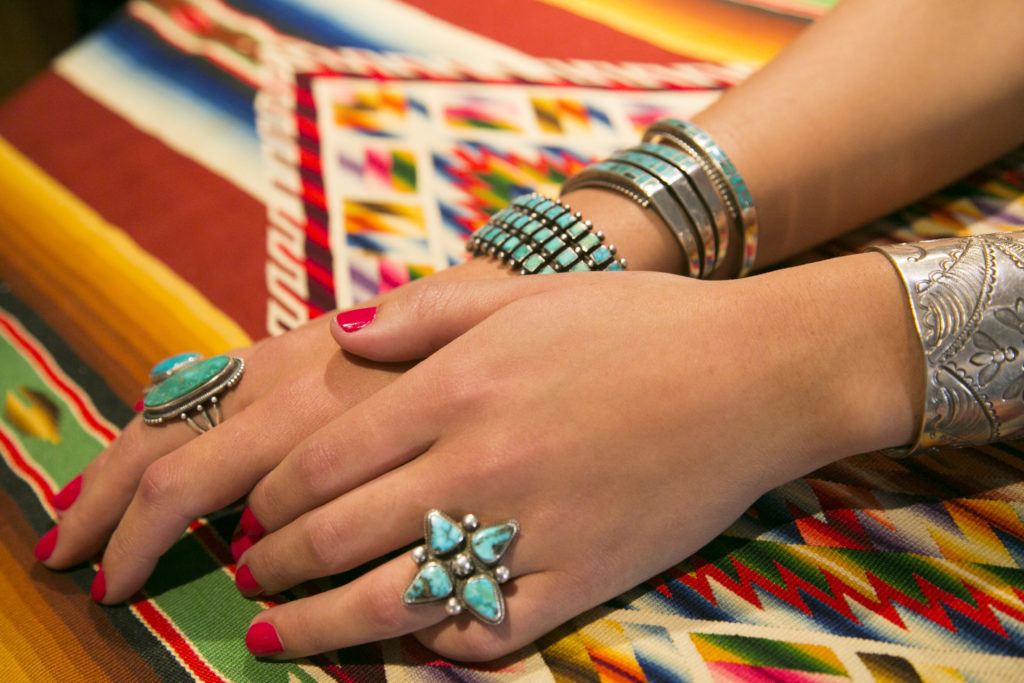 Mexican jewelry for sale displayed on a model