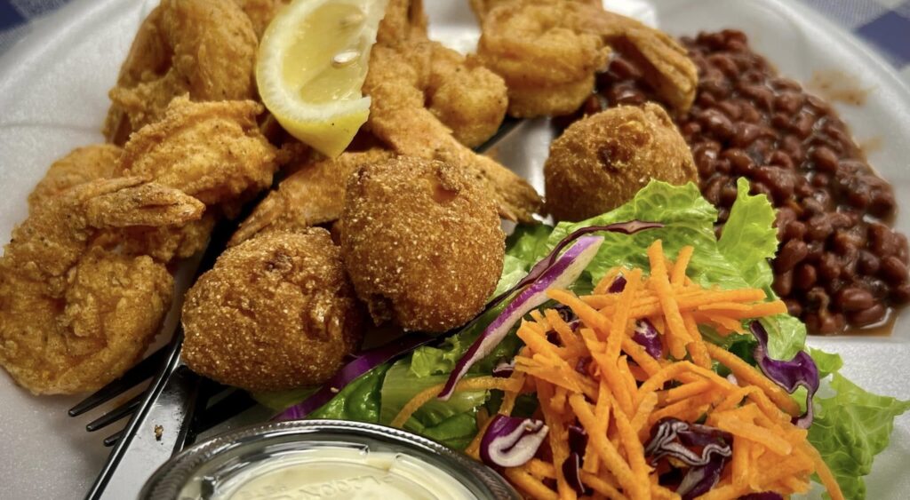 shrimp and hushpuppies