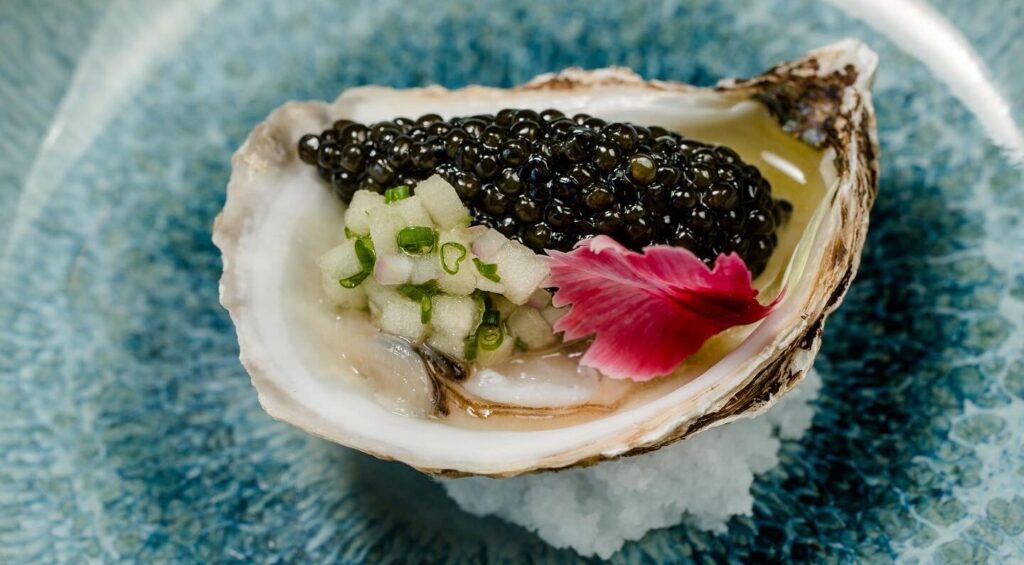Oyster and caviar