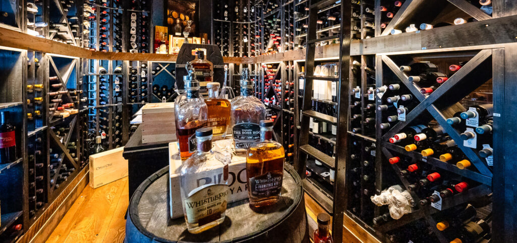 The Narrow's Steakhouse wine room.