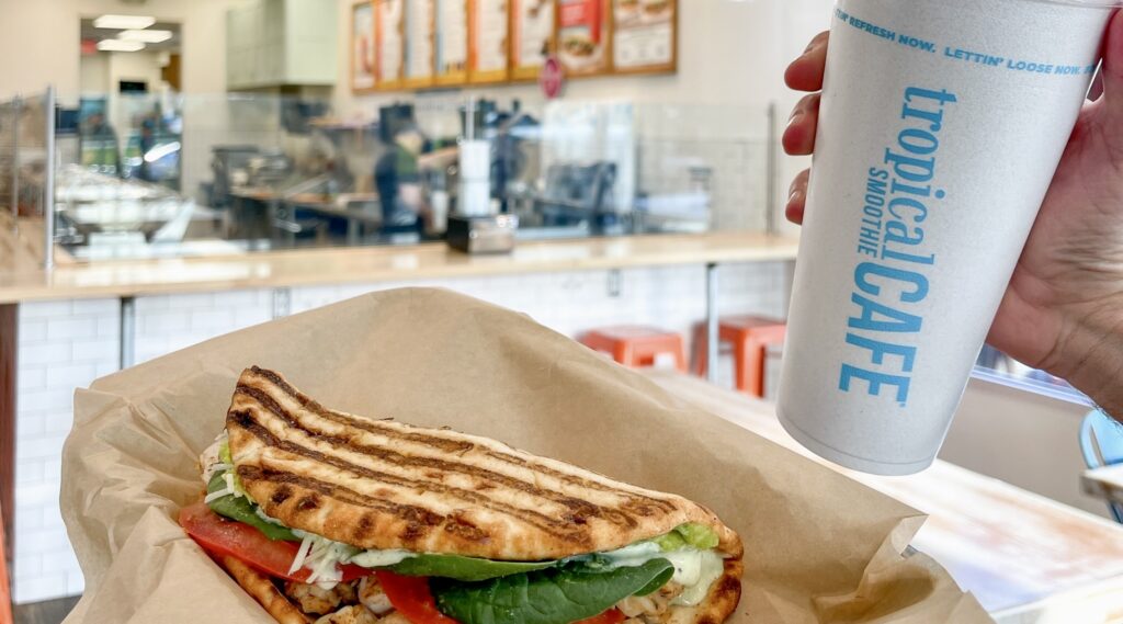 Tropical Smoothie Cafe sandwich meal