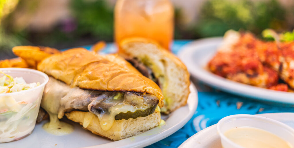 hot sandwich at Sunflower