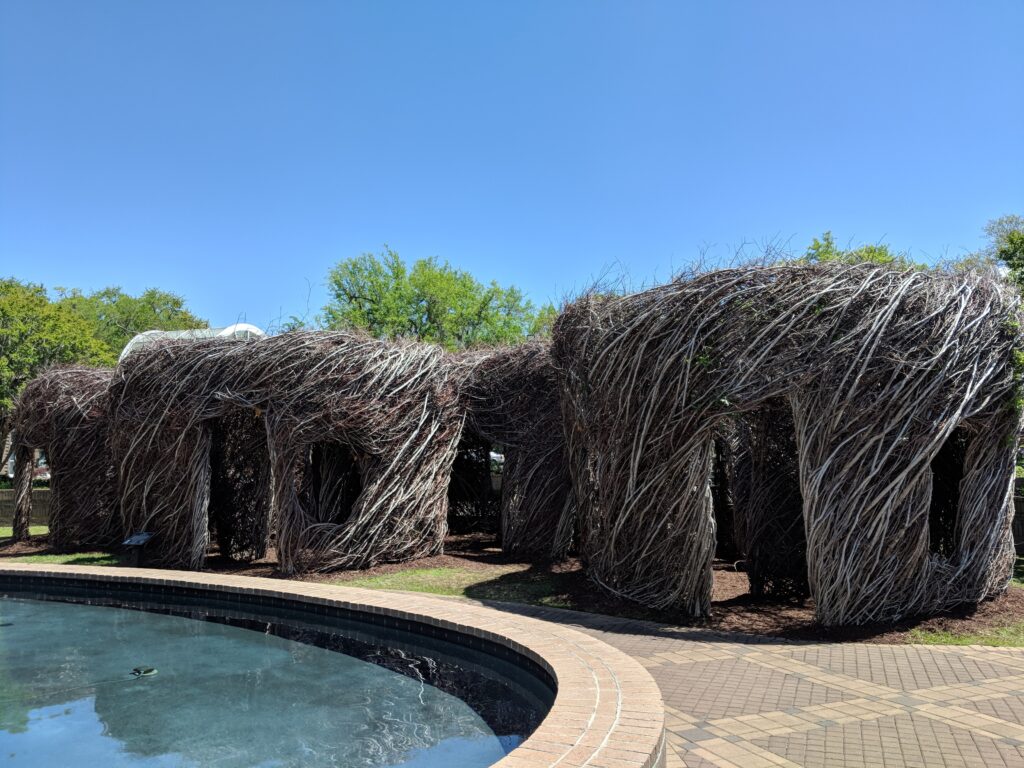 water and grass huts