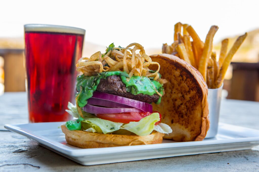 Fries and burger