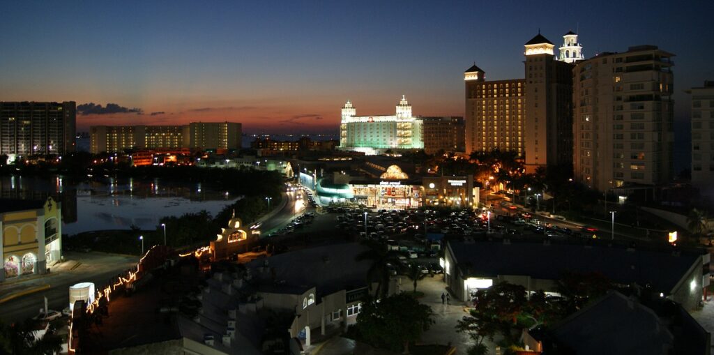 Cancun at night