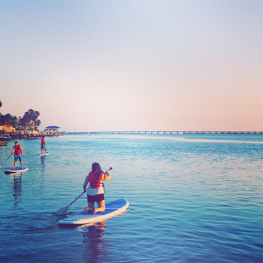 paddle boarders