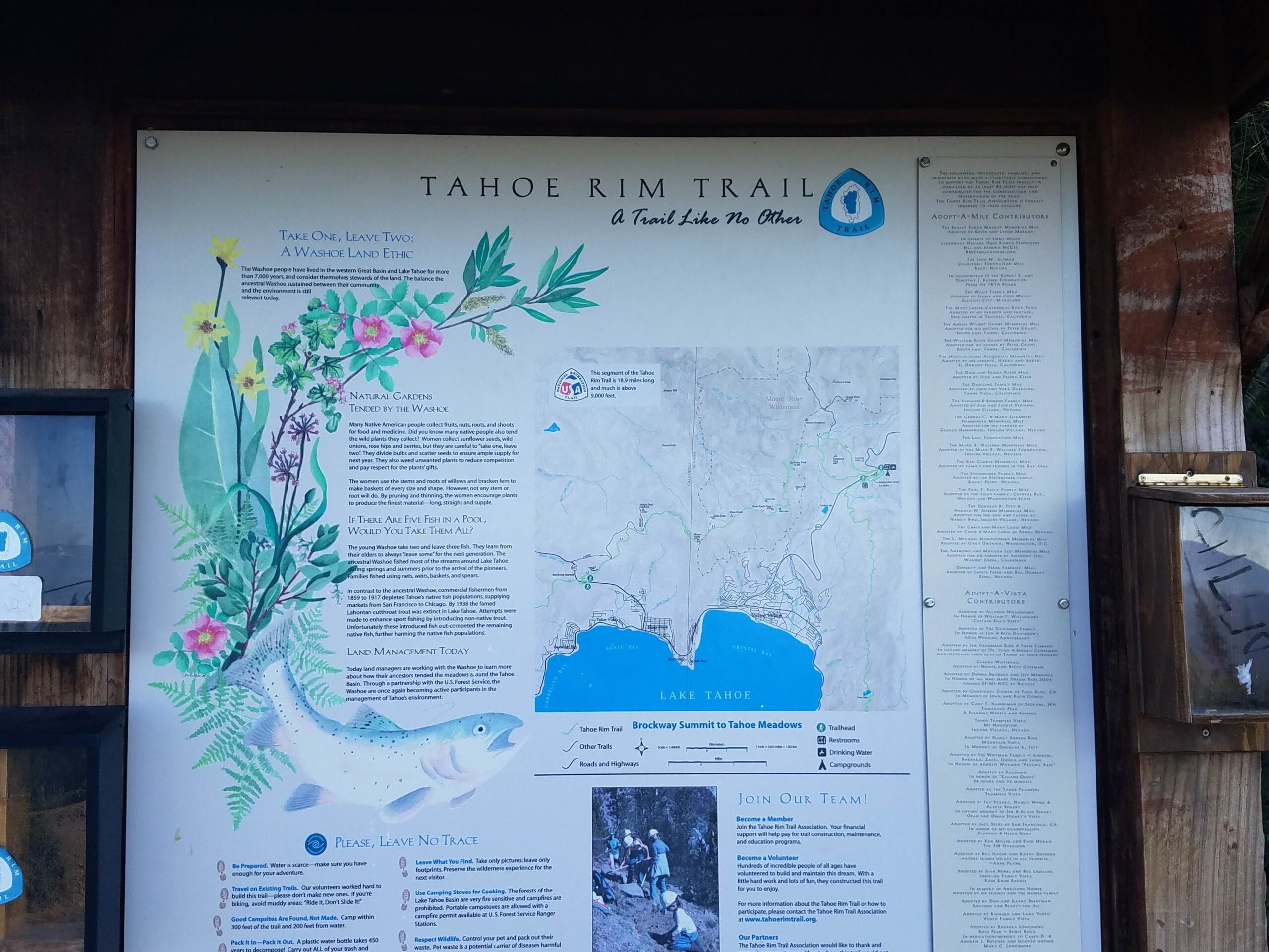 Brockway Summit Tahoe Rim Trail Trailhead North Lake Tahoe