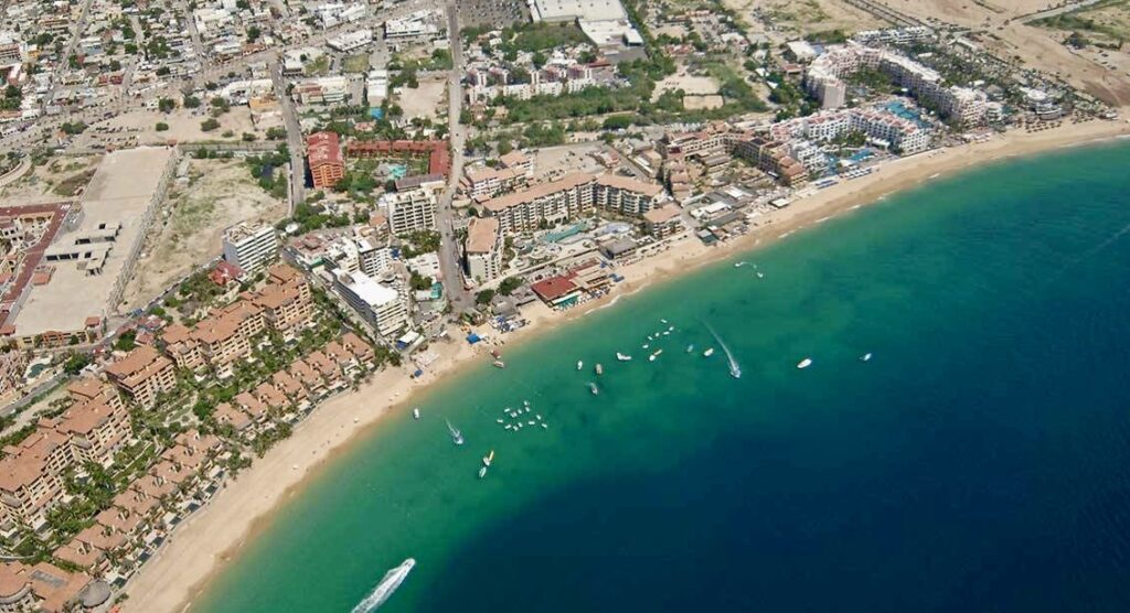 aerial of El Medano Beach