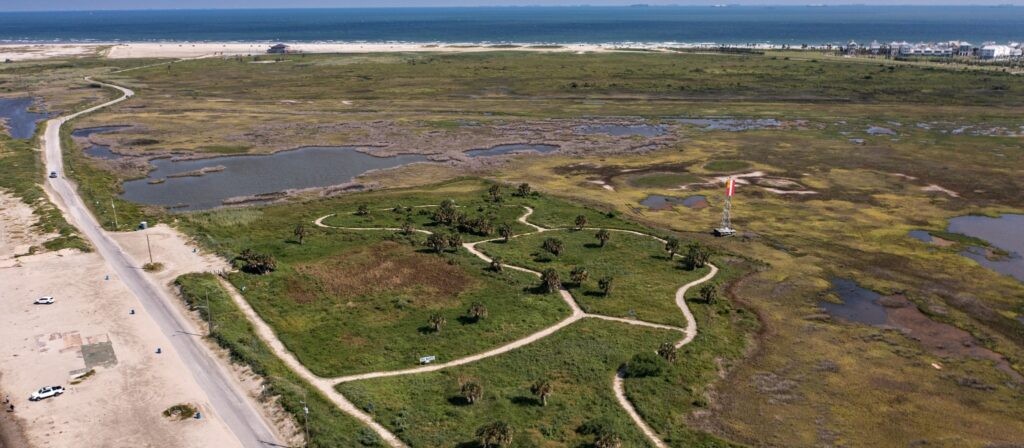 Aerial view of East End Lagoon