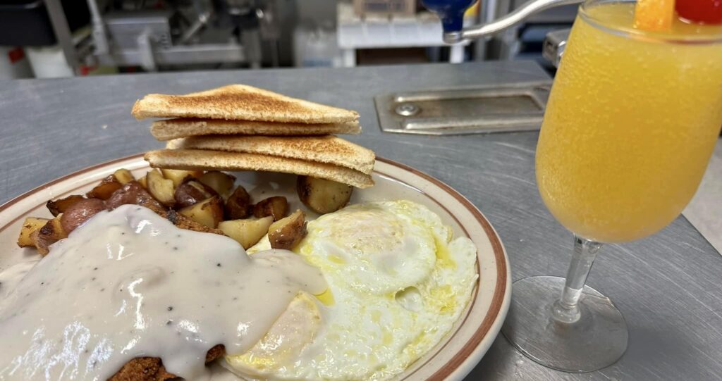 breakfast and mimosa