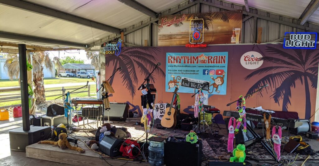 the stage and band equipment