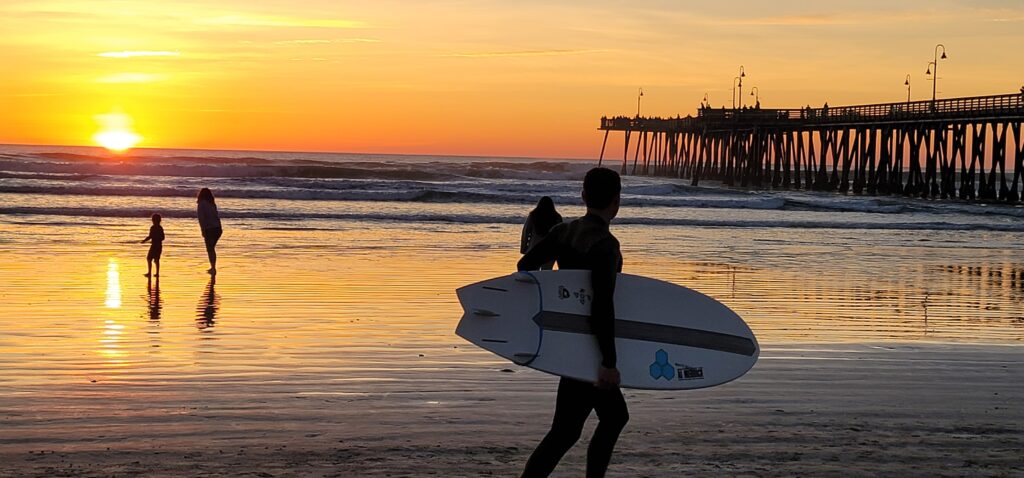 surfer at sunset