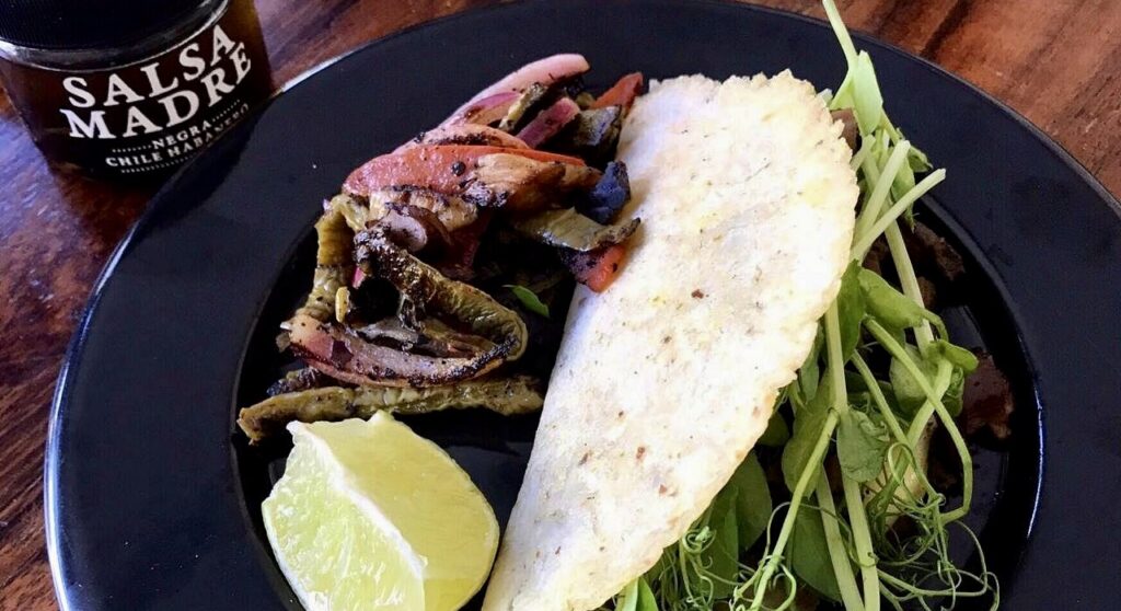 Salsa Madre and ginger mushroom entree